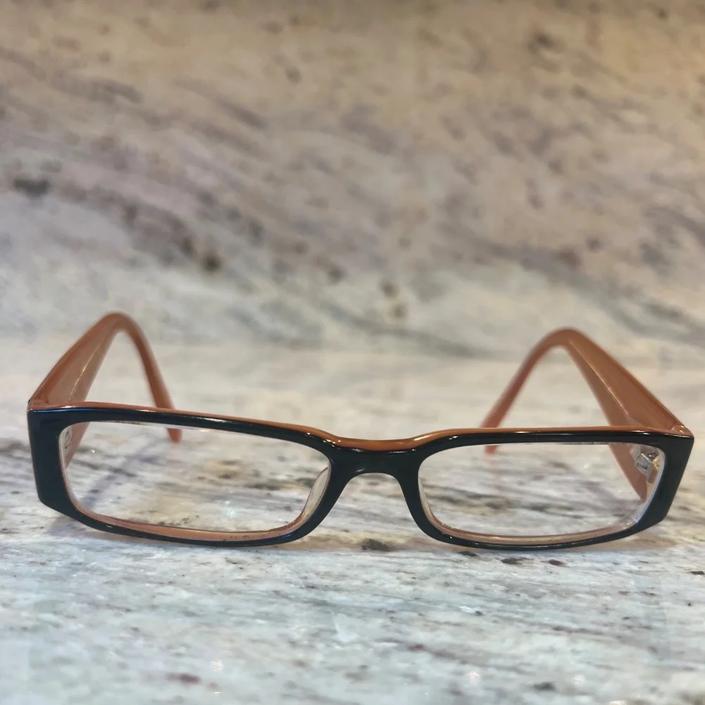 PRADA VPR10F 2BX-101 51mm Black Orange Eyeglasses Frames Italy - Picture 2 of 10